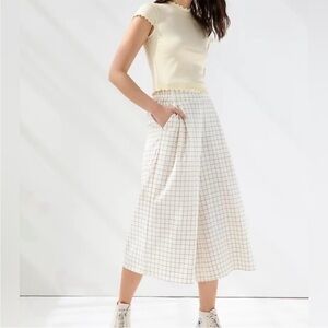 Sunday Best Sullivan Checkered Wide Leg Pant in Amber Earth (M)